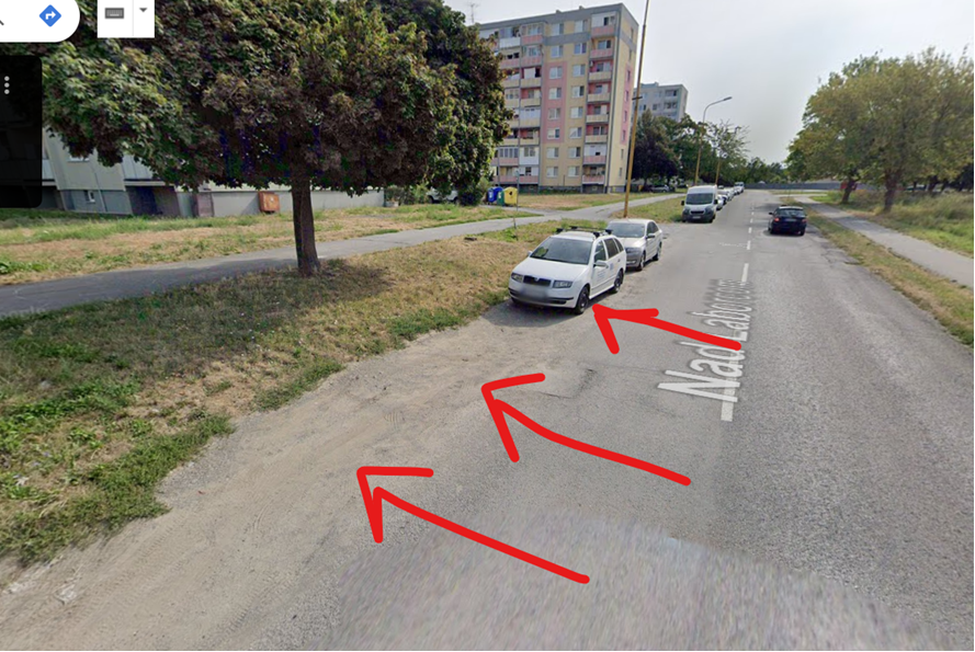 Súčasný stav parkovania na ulici Nad Laborcom